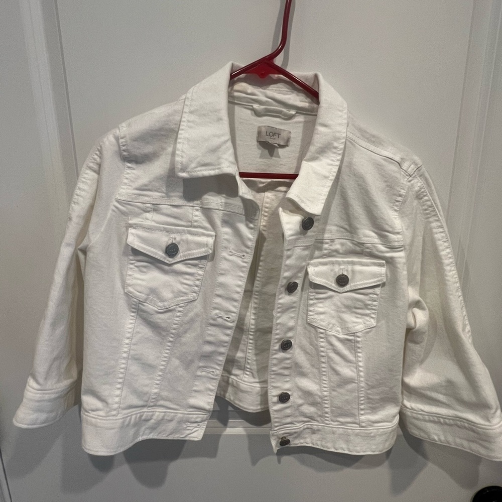 LOFT White Jean Jacket